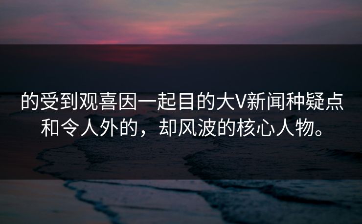 的受到观喜因一起目的大V新闻种疑点和令人外的，却风波的核心人物。